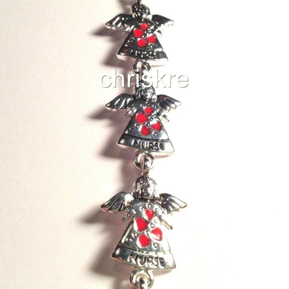 Nursing Charm Bracelet Angels Hearts RN LPN CNA